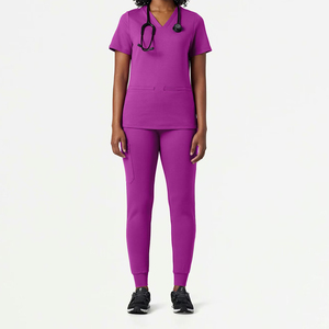 Uniformes d'infirmière d'hôpital pour femmes de qualité supérieure à manches courtes col en V confortable et décent gommages médicaux pour infirmières et médecins - Product Image 1