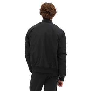 Streetwear Blouson aviateur homme tissu nylon couleur noire blouson aviateur épais surdimensionné avec deux poches et poche zippée sur les bras - Product Image 2