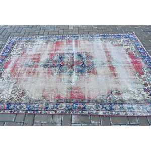 5.2x8.2 ft Vintage Turkish Rug, Large Rug, <b>Red</b> <b>Wool</b> Rug - Product Image 3