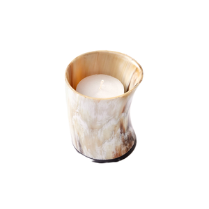 Portavelas de cuerno de búfalo de lujo hecho a mano diseño Natural cuerno de buey pulido personalizable decoración navideña portavelas - Product Image 4