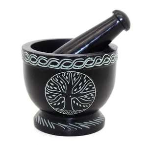 Best Selling Soapstone Mortar <b>and</b> Pestle <b>Set</b> As <b>Spice</b> Grinder Medicine Masher -Okhli & Musal in Black at Good Price - Product Image 3