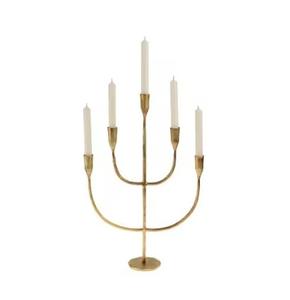 Bougeoir en or de luxe, support de bougie pour la décoration de la maison, mariage et Noël, prix de gros en vrac en provenance d'Inde - Product Image 3