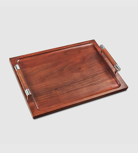 Plateau de service en bois d'acacia 3 pièces sur mesure Plateau en bois de différentes tailles Fabriqué à la main Vente la plus vendue - Product Image 5