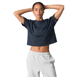 T-shirt court décontracté pour femmes, coton extensible 200 GSM, vêtement quotidien, tee-shirt tendance, OEM personnalisé, marque privée pour femmes - Product Image 2