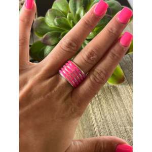 Bague élégante en opale rose incrustée - Argent sterling plaqué rhodium - Cadeau de bijoux pour femmes - Product Image 2