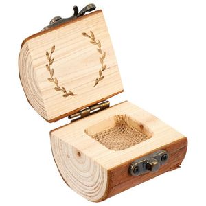 ESSAYEZ LE MARIAGE NATUREL FAIT À LA MAIN BOÎTE À ANNEAUX EN BOIS MASSIF Mariage en bois de noyer Petit porte-anneau Unique Gravure - Product Image 2