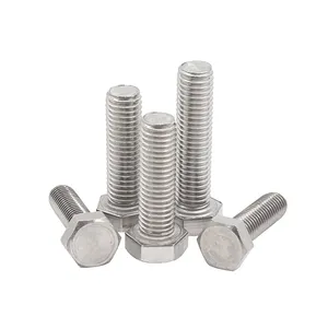 China DIN933 M10 M12 M16 M24 Hex Head Bolt Kits Full Thread Hexagonal Stainless Steel Nut And Bolt