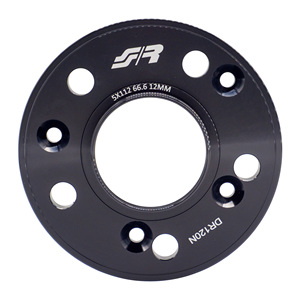 2 espaciadores de aluminio negros de 12 mm 5x112 con centrales de 66,6 - Product Image 2