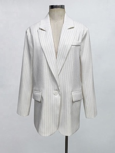 Blazer Homme Sur Mesure OEM Coupe Slim Décontracté Anti-Plis Anti-Statique Style Britannique Rayures Fines Polyester/Spandex Haute Qualité Vente en Gros - Product Image 2