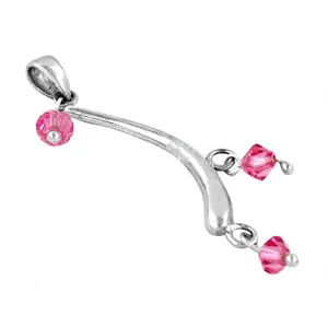 จี้แฟชั่นสตรีเงิน 925 พร้อมเครื่องประดับคริสตัลสีชมพูที่หรูหรา - Product Image 3