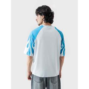 GRVY FLAMES Camiseta de punto extragrande de manga corta con cuello redondo para mujer, estilo Flaming, tela transpirable, cómoda y elegante - Product Image 4