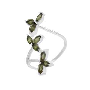 Anillo de moldavita hecho a mano en plata de ley 925 con moldavita genuina para compromiso o regalo especial - Product Image 2