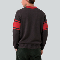 Pull-over en jacquard personnalisé avec logo, vêtements de golf, pull unisexe surdimensionné, col polo, pulls en tricot pour hommes, tailles plus grandes