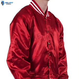 แจ็กเก็ตบอมเบอร์ผ้าซาตินฮิปฮอปที่ดีที่สุดสำหรับผู้ชายปกตั้งบริการ OEM เป็นมิตรกับสิ่งแวดล้อมจดหมายกันลมฤดูหนาว - Product Image 4