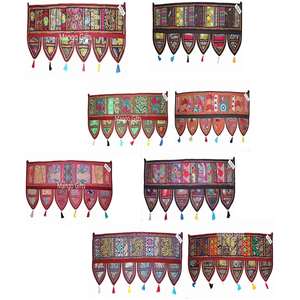 Toran indien fait main, décoration festive, patchwork décoratif, garniture de fenêtre et de porte, suspension murale, rideaux et cantonnières - Product Image 2