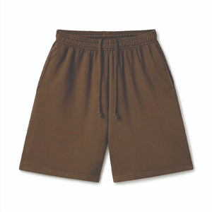 Short de survêtement en coton éponge français de haute qualité pour hommes été Baggy surdimensionné Double taille 100% coton rayé rapide solide - Product Image 1