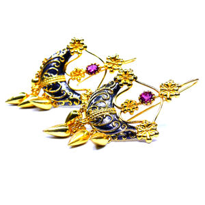 Traditional Handmade <b>Gold</b> Plated Tourmaline <b>Earrings</b> <b>Set</b> Elegant Women's Fashion for Weddings and Special Occasions - Product Image 3