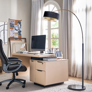 Lampadaire en tissu blanc en forme de champignon pour la décoration intérieure de salon de luxe moderne, élégant, support doré LED pour la maison et le bureau - Product Image 5