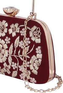 Broderie en soie artisanale de haute qualité Pochette de soirée Style ethnique Perles Paillettes Collection de mariée Design personnalisé Pas cher - Product Image 3