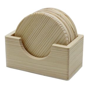 Juego de Posavasos de Bambú Ranurado con Soporte Vertical, Tapete Redondo para Bebidas, Protección de Mesa de Madera Natural, Ecológico, para Hogar, Bar y Cocina - Product Image 4