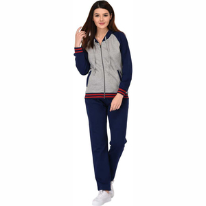 Ensemble de survêtement sportif pour femme avec blocs de couleur, fermeture éclair sur le devant, manches longues, poches latérales, en polyester respirant, idéal pour l'automne - Product Image 5