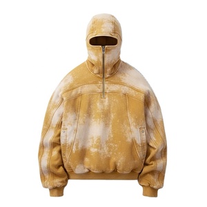 เสื้อฮู้ดผ้าฝ้ายแบบสวมศีรษะมีซิปครึ่งคอตตอนคอสูงสำหรับ100% ออกแบบได้เองในฤดูใบไม้ร่วง - Product Image 4