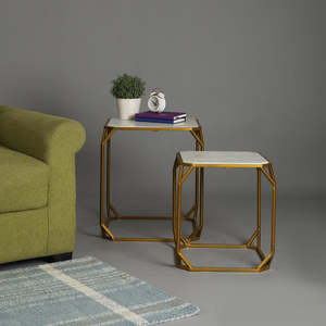 Attractive Luxury <b>Cube</b> Design Side <b>Table</b> Premium Quality Side <b>Table</b> Bed Room And Living Room Furniture Set Of Two In Low Price - Product Image 2