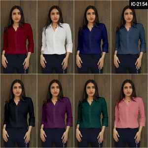 Chemise fantaisie en crêpe américain lourd de créateur pour femmes tenue de bureau décontractée multicolore inspirée des vêtements indiens et pakistanais - Product Image 6