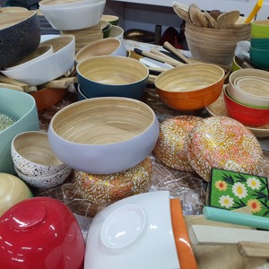 Directo de fábrica al por mayor Asia Hathai marca bambú Bowl Set logotipo personalizado Vintage Venta caliente laca Vietnam hecho Coco - Product Image 1