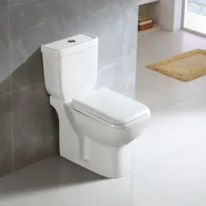 صنع في الهند مربعة الشكل يثبت على الأرضية قطعتين مرحاض& حوض غسيل مجموعة كاملة للحمام خامة السيراميك