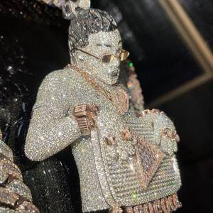 VVS Clarity moissanite Diamond 925 Sterling Rosa chapado en oro tamaño personalizado totalmente helado Hip Hop colgante joyería fina para hombres - Product Image 3