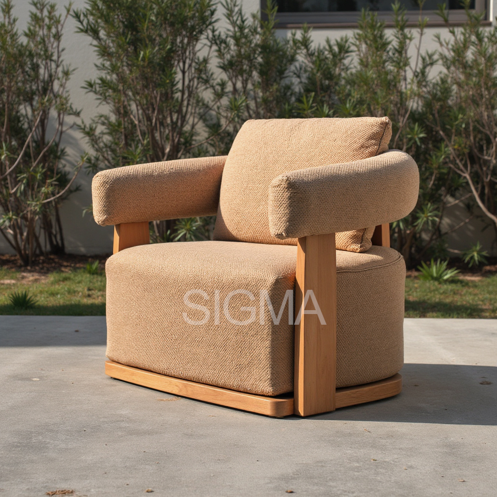 Teak Wood Patio Hotel Furniture Backyard Outdoor Teak Garden Sofa Set With Cushions Modern Teak Wood Furniture  JINHUA SIGMA