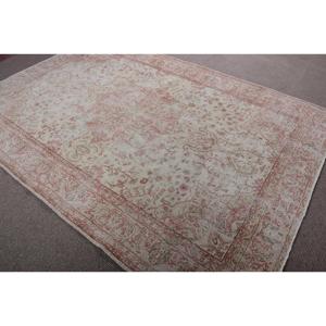 Grand tapis turc en laine de 67x9,4 pieds, blanc, design vintage persan patchwork avec envers en latex - Product Image 4