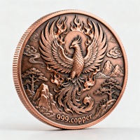 Koin Tembaga Murni 999 Custom 1 oz 5 oz Relief Tinggi 3D untuk Koleksi Museum, Suvenir, dan Kotak Hadiah