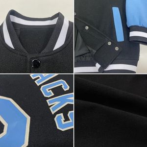 Custom Quilted Wool Baseball Varsity Jackets for Men Women Youth New Style Letterman Hooded Canvas Fabric Stitched <b>Name</b> <b>Light</b> - Product Image 3