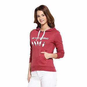 Sudadera con capucha de algodón para mujer, ropa deportiva cómoda y duradera, hecha en Color rojo, hecha en Pakistán, superventas - Product Image 3