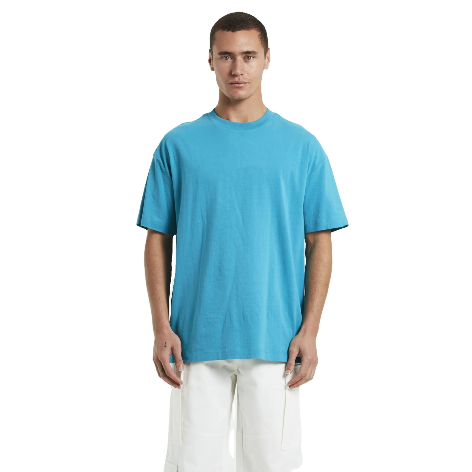 Unisex Kurzarm Baumwolle Übergröße T-Shirt Großhandel hohe Qualität Herren einfarbige T-Shirts für Herren und Damen