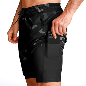 Black Color Men 2 in 1 Lined Gym Workout <b>Sports</b> Zip <b>Pocket</b> <b>Shorts</b> Men's Jogging <b>Shorts</b> New Arrival Jogger Jogging <b>Shorts</b> - Product Image 6