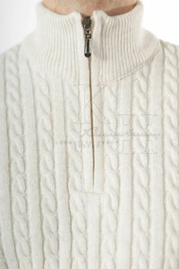 สเวตเตอร์แบบสวมหัวสำหรับผู้ชายเสื้อถักแบบลำลองผ้าวูลผสมกันความอบอุ่นผู้ผลิตเสื้อผ้าแฟชั่นตามสั่ง - Product Image 3