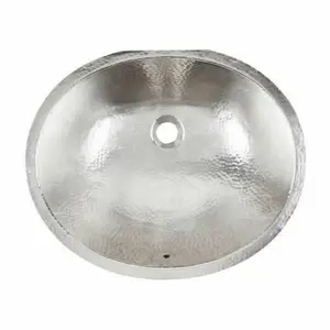 Fregadero de acero con acabado antiguo de plata, lavabo de cobre de diseño único, venta al por mayor