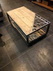 โต๊ะข้างทำจากไม้และโลหะธรรมชาติดีไซน์ไม่เหมือนใครโต๊ะกาแฟทรงกลมทำจากโลหะสำหรับตกแต่งบ้านห้องนั่งเล่นสไตล์คลาสสิก - Product Image 6