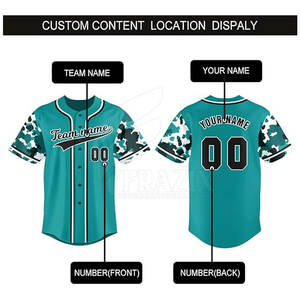 Maillot de baseball pour homme à manches courtes boutonnées avec logo personnalisé, vêtements de sport respirants pour l'été - Product Image 2
