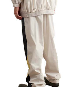 Pantalones cortavientos de nailon lavados, ropa de calle de poliéster antiarrugas, pantalones de hombre de alta calidad con bolsillos de bloque de Color de pierna ancha al por mayor - Product Image 3