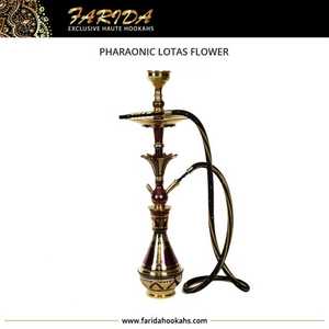Chichas Farida en laiton sur mesure de luxe, haute qualité, design unique de fleurs pharaoniques, mini chicha égyptienne avec technique de laque - Product Image 3