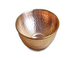 Bol de service martelé en cuivre ustensiles de cuisine décoratif fantaisie élégant indien traditionnel Simple bol de service martelé en cuivre uni - Product Image 1