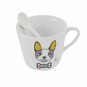 Set di Tazze in Ceramica Moderne con Disegni di Cani, Capacità 360ml, Cartoni Animati alla Moda e Cucchiaio, Regalo per la Festa del Papà o Halloween - Product Image 2
