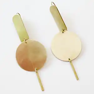 黄铜饰品镀金最新时尚黄铜耳环低价时尚镀金黄铜饰品耳环