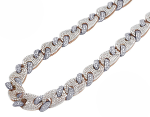 Cadena de eslabones cubanos helados de alta calidad con cadena de Hip Hop de diamantes de moissanita de corte redondo para hombres y mujeres - Product Image 2