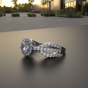 Sterling <b>Silver</b> 0.50 Carat <b>Solitaire</b> Halo <b>Ring</b> For Girls &amp; Women - Product Image 5