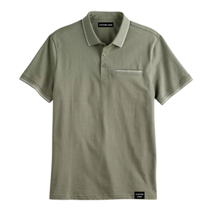 เสื้อโปโลแขนสั้นผู้ชายสไตล์ฮิปฮอปสีสันตัดกัน ทรงเข้ารูป สีเขียวกัลวาไนซ์ โทนสีเข้ากันกับกางเกงโปโล ผ้าฝ้ายคุณภาพสูง - Product Image 5